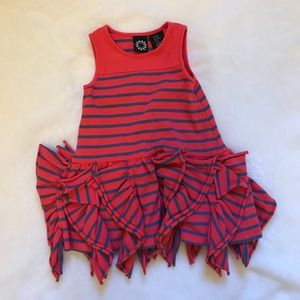 Coral and blue kids dress/tunic shirt